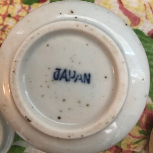 Vintage Otagiri Style Cups with Sugar & Creamer Speckled Stoneware Japan - Picture 8 of 16